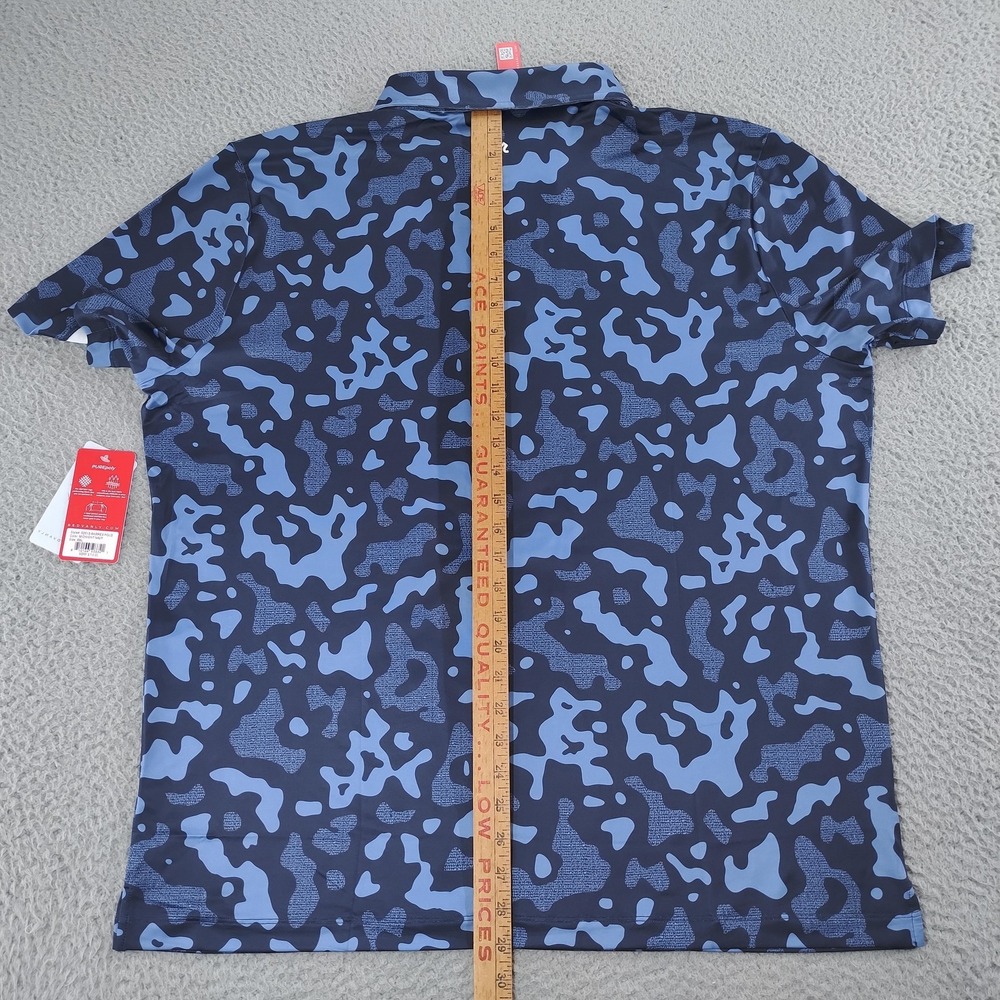 Redvanly Polo Shirt Mens 2XL Midnight Navy PUREpoly Camo Golf R2513-BARRES - Picture 16 of 16